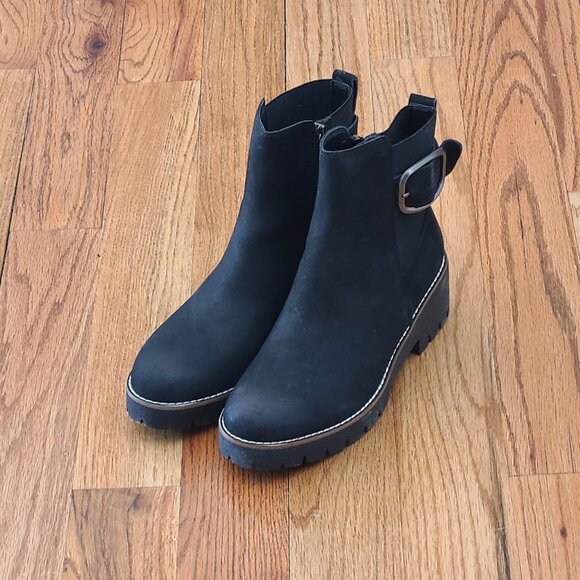 Blondo Dahlia Black Waterproof Nubuck Leather Boots Womens Ankle Bootie Size 8.5 - Picture 7 of 16